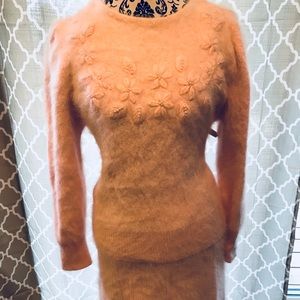 Vintage blush cashmere sweater set